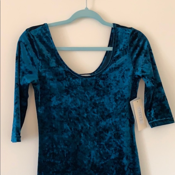 Teal Velvet Dress - Picture 4 of 4